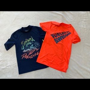 Boys rash guard lot of two size 12/14 swim shirts